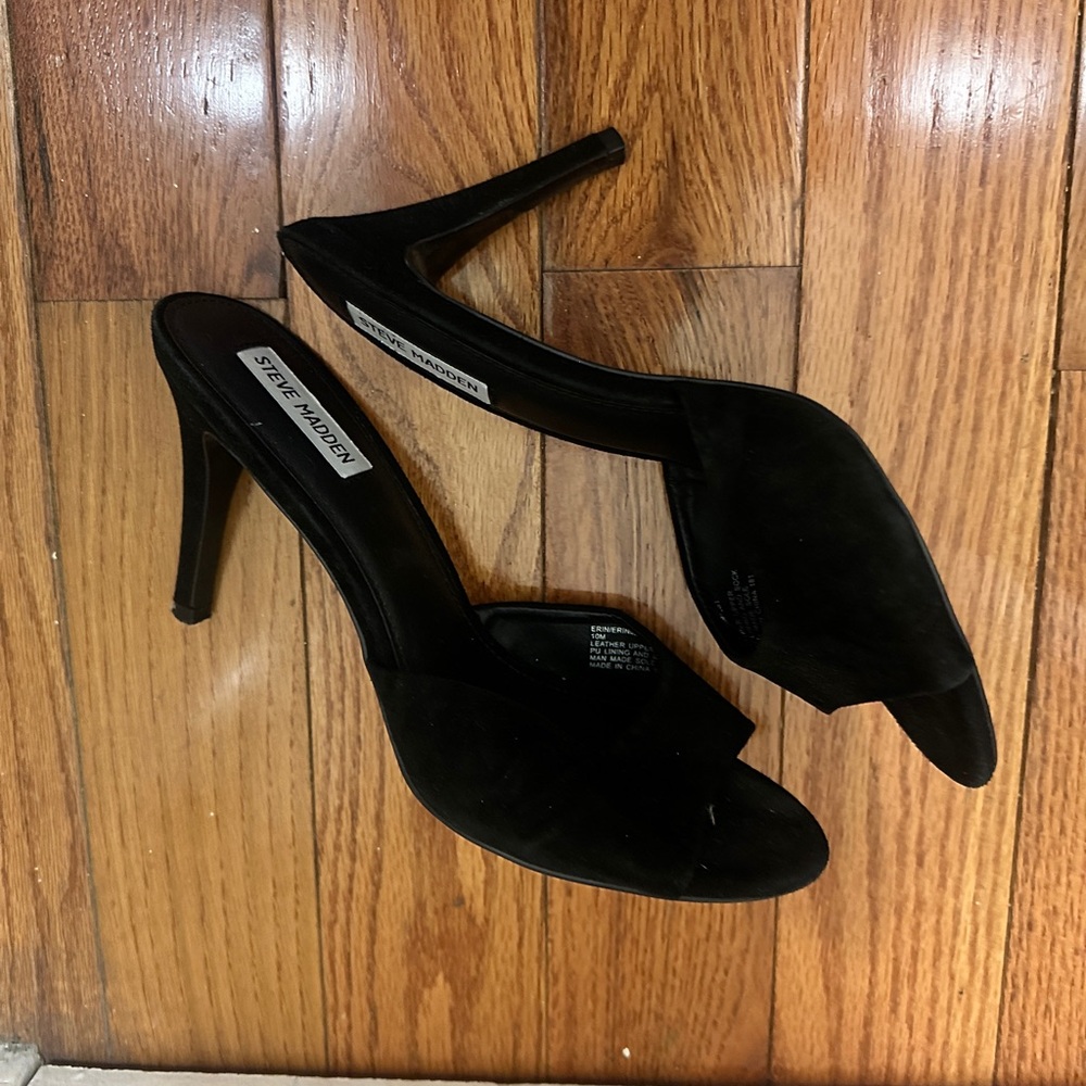 Steve Madden Black Open-Toe Heels